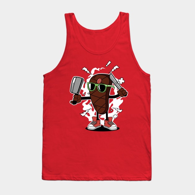 MR STEAK Tank Top by beanbeardy